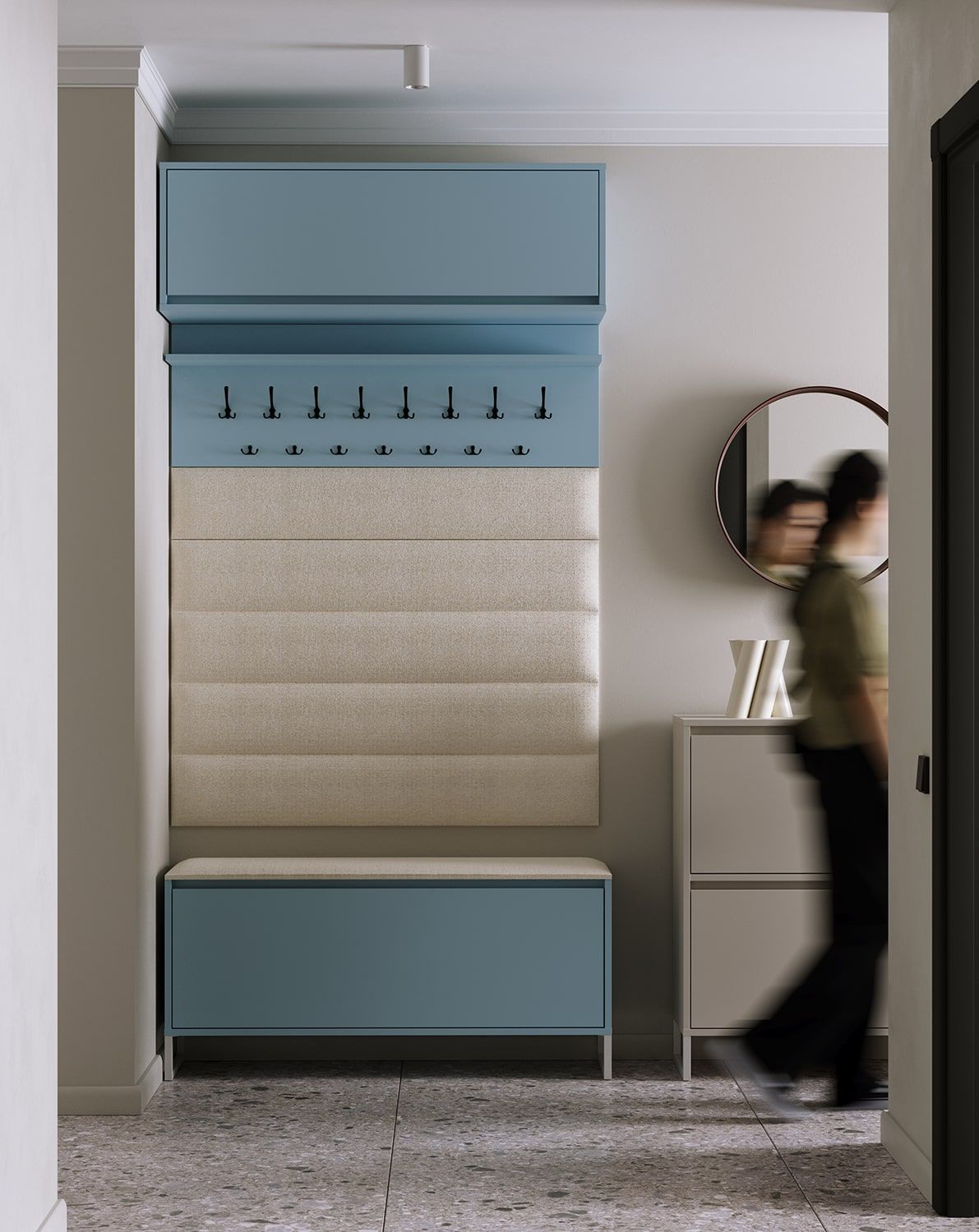 Agățător de haine W05
Culoare: Dove Blue
Tip cârlig: CZW01/03 Negru