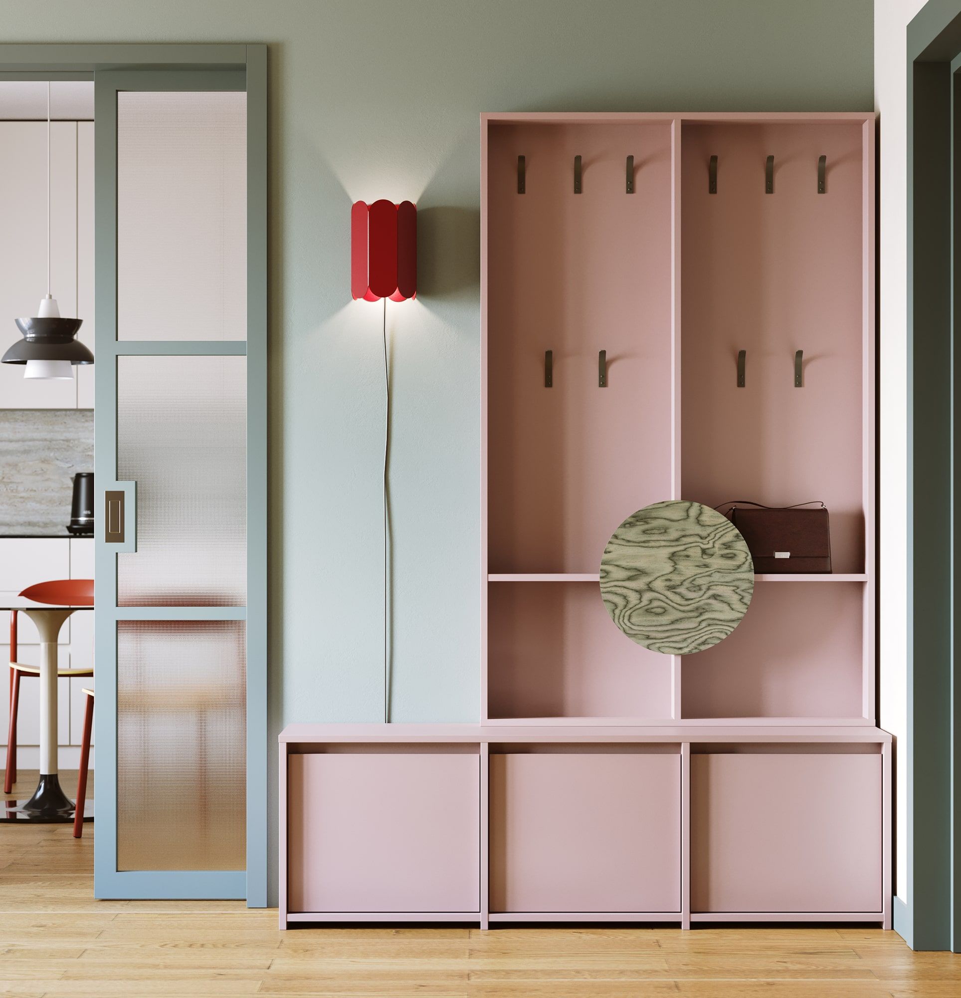 RAGNAR RA17 cuier încorporat
Culoare: Antique Rose
Cârlige: Steel Arch Deep Basalt