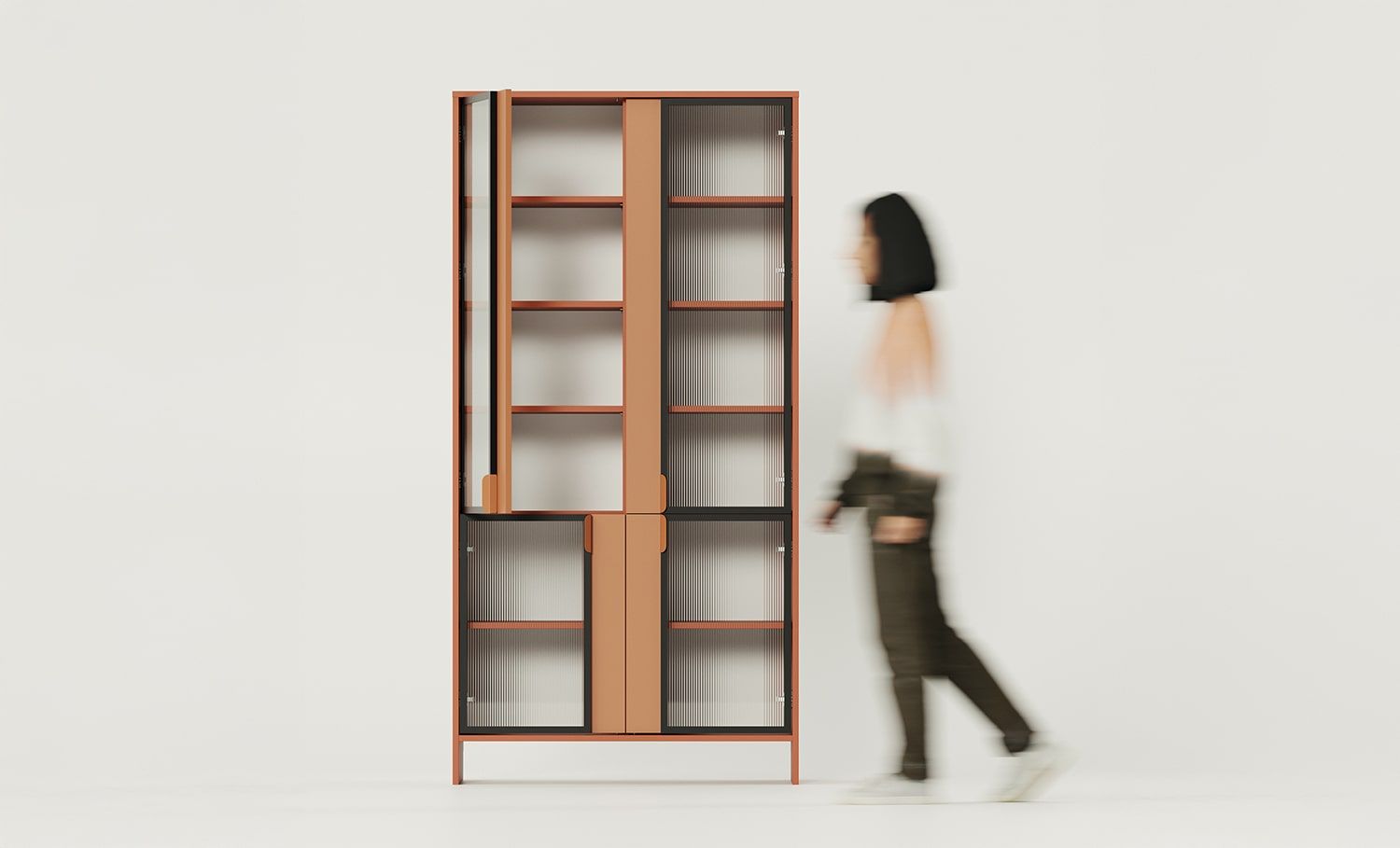 Dulap de prezentare LAYERS LAY49
Culoare: Fiery Terracotta
Culoarea frontală a celui de-al doilea strat: Sahara Deep
Mâner: Mâner LAYERS 110 Fire Terracotta
Tip de sticlă: Sticlă ornamentală canelată
