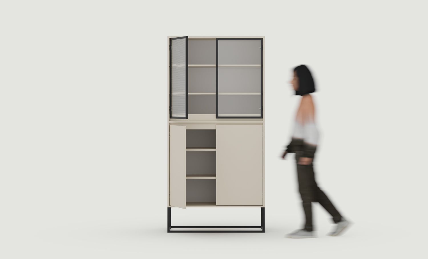 Dulap ODIS WO1
Culoare: Champagne Beige
Culoarea piciorului: Oțel ODIS Negru
Tipul de sticlă: Sticlă ornamentală mons